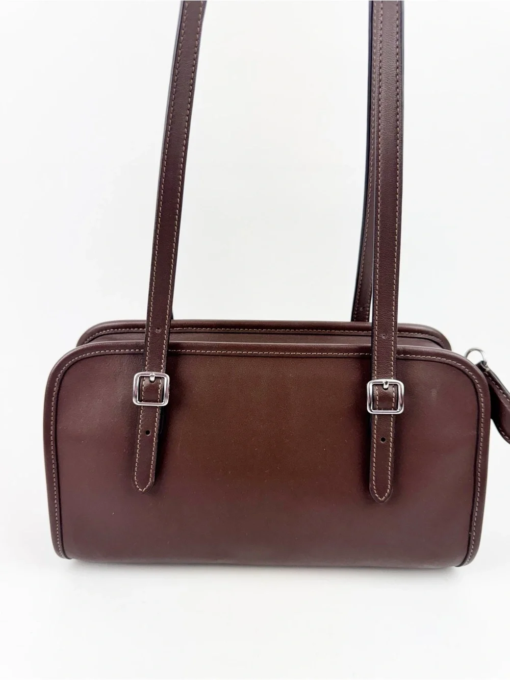 Coach Swing Zip Mahogany Brown Leather Shoulder Bag Re-Edition CM565